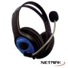 Auricular Gamer PS4 Black & Blue miniplug 3.5 x 4 Netmak NM-FURIOUS
