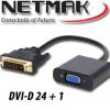 Adaptador activo DVI-D 24 + 1 (M) a VGA (H) Netmak NM-C95