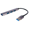 Hub metalico USB TIPO A 2.0 a 4 x USB TIPO A 2.0 Noganet NGH-50