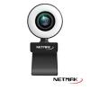 Webcam Full HD 1080P c/Aro LED y microfono USB Netmak NM-WEB04